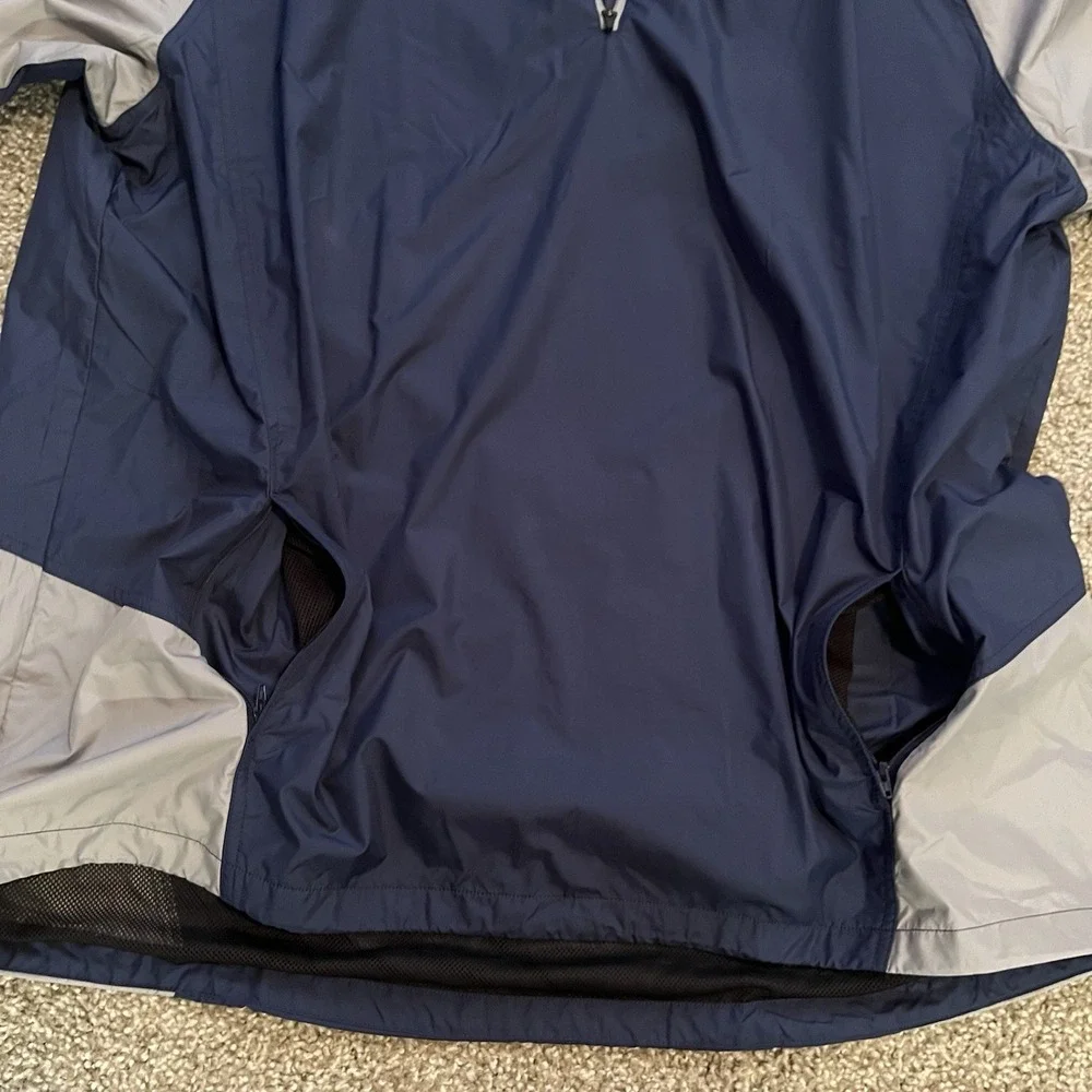 Mizuno Performance 1/4 Zip Pullover Windbreaker Men's XXL Blue Gray Baseball
